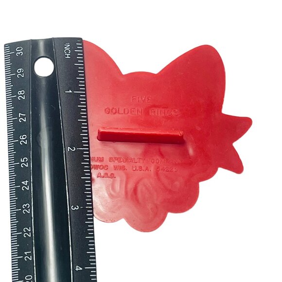 Vintage 1978 Red Bow Cookie Cutter - Five Golden Rings Holiday Imprint - Picture 4 of 5